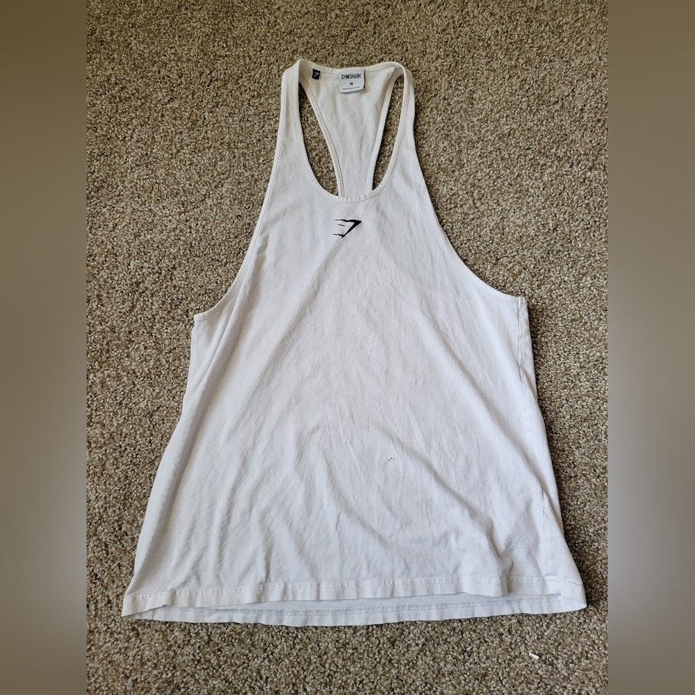 Gymshark Unisex Athletic White Tank Top - Picture 3 of 13